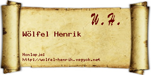 Wölfel Henrik névjegykártya